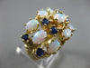 ANTIQUE LARGE 3.20CT AAA SAPPHIRE & OPAL 14KT YELLOW GOLD FILIGREE RING #22337