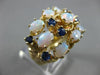 ANTIQUE LARGE 3.20CT AAA SAPPHIRE & OPAL 14KT YELLOW GOLD FILIGREE RING #22337