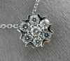 ANTIQUE LARGE .70CT DIAMOND 14K WHITE GOLD CLUSTER FLOWER FLOATING PENDANT 18316