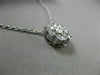 ANTIQUE LARGE .70CT DIAMOND 14K WHITE GOLD CLUSTER FLOWER FLOATING PENDANT 18316