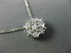 ANTIQUE LARGE .70CT DIAMOND 14K WHITE GOLD CLUSTER FLOWER FLOATING PENDANT 18316