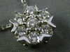 ANTIQUE LARGE .70CT DIAMOND 14K WHITE GOLD CLUSTER FLOWER FLOATING PENDANT 18316