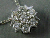 ANTIQUE LARGE .70CT DIAMOND 14K WHITE GOLD CLUSTER FLOWER FLOATING PENDANT 18316