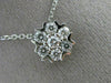 ANTIQUE LARGE .70CT DIAMOND 14K WHITE GOLD CLUSTER FLOWER FLOATING PENDANT 18316