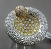 ANTIQUE MASSIVE 2.60CT DIAMOND 18KT TRI COLOR GOLD 3D CIRCULAR FILIGREE RING