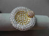 ANTIQUE MASSIVE 2.60CT DIAMOND 18KT TRI COLOR GOLD 3D CIRCULAR FILIGREE RING