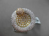 ANTIQUE MASSIVE 2.60CT DIAMOND 18KT TRI COLOR GOLD 3D CIRCULAR FILIGREE RING