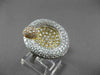 ANTIQUE MASSIVE 2.60CT DIAMOND 18KT TRI COLOR GOLD 3D CIRCULAR FILIGREE RING