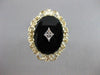 ANTIQUE VICTORIAN OLD MINE DIAMOND ONYX 14K Y GOLD FILIGREE COCKTAIL RING #20714