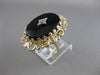 ANTIQUE VICTORIAN OLD MINE DIAMOND ONYX 14K Y GOLD FILIGREE COCKTAIL RING #20714
