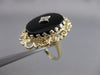 ANTIQUE VICTORIAN OLD MINE DIAMOND ONYX 14K Y GOLD FILIGREE COCKTAIL RING #20714