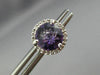 ESTATE 2.62CT DIAMOND & AAA AMETHYST 14KT WHITE GOLD ROUND HALO CLASSIC EARRINGS