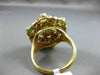 ANTIQUE LARGE 1.56CT DIAMOND & EMERALD 14K 2TONE GOLD FILIGREE WOVEN RING #21277