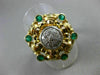 ANTIQUE LARGE 1.56CT DIAMOND & EMERALD 14K 2TONE GOLD FILIGREE WOVEN RING #21277
