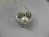 ANTIQUE DIAMOND 7MM SEA PEARL OPEN HEART 18KT WHITE GOLD PENDANT