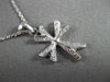 ANTIQUE SMALL .20CT DIAMOND 18KT WHITE GOLD 3 DIMENSIONAL CROSS PENDANT #22969