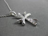 ANTIQUE SMALL .20CT DIAMOND 18KT WHITE GOLD 3 DIMENSIONAL CROSS PENDANT #22969