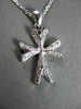 ANTIQUE SMALL .20CT DIAMOND 18KT WHITE GOLD 3 DIMENSIONAL CROSS PENDANT #22969