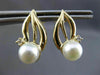 ANTIQUE DIAMOND & AAA SOUTH SEA PEARL 14K YELLOW GOLD 3D HANGING EARRINGS #24402