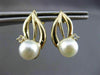 ANTIQUE DIAMOND & AAA SOUTH SEA PEARL 14K YELLOW GOLD 3D HANGING EARRINGS #24402