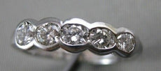 ANTIQUE .70CT DIAMOND 14K WHITE GOLD BEZEL WEDDING ANNIVERSARY RING 4M FG 9684