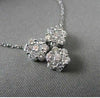 ANTIQUE 1.14CT ROUND CUT DIAMOND 14KT WHITE GOLD CLASSIC TRIPLE FLOWER PENDANT