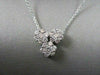 ANTIQUE 1.14CT ROUND CUT DIAMOND 14KT WHITE GOLD CLASSIC TRIPLE FLOWER PENDANT