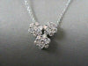 ANTIQUE 1.14CT ROUND CUT DIAMOND 14KT WHITE GOLD CLASSIC TRIPLE FLOWER PENDANT