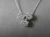 ANTIQUE 1.14CT ROUND CUT DIAMOND 14KT WHITE GOLD CLASSIC TRIPLE FLOWER PENDANT