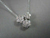 ANTIQUE 1.14CT ROUND CUT DIAMOND 14KT WHITE GOLD CLASSIC TRIPLE FLOWER PENDANT