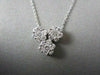 ANTIQUE 1.14CT ROUND CUT DIAMOND 14KT WHITE GOLD CLASSIC TRIPLE FLOWER PENDANT
