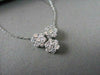 ANTIQUE 1.14CT ROUND CUT DIAMOND 14KT WHITE GOLD CLASSIC TRIPLE FLOWER PENDANT