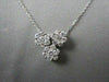 ANTIQUE 1.14CT ROUND CUT DIAMOND 14KT WHITE GOLD CLASSIC TRIPLE FLOWER PENDANT