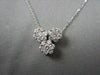 ANTIQUE 1.14CT ROUND CUT DIAMOND 14KT WHITE GOLD CLASSIC TRIPLE FLOWER PENDANT