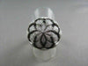 ANTIQUE 18KT WIDE FILIGREE SUN FLOWER 2.35CT DIAMOND BLACK AND WHITE GOLD RING !