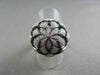 ANTIQUE 18KT WIDE FILIGREE SUN FLOWER 2.35CT DIAMOND BLACK AND WHITE GOLD RING !