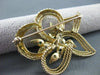 ANTIQUE LARGE .75CT DIAMOND & EMERALD 14K YELLOW GOLD 3D FLOWER LEAF DESIGN 2412