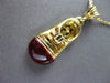 ANTIQUE 14K YELLOW GOLD RED ENAMEL HANDCRAFTED FILIGREE BABY SHOE PENDANT #23511