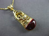 ANTIQUE 14K YELLOW GOLD RED ENAMEL HANDCRAFTED FILIGREE BABY SHOE PENDANT #23511