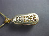 ANTIQUE 14K YELLOW GOLD RED ENAMEL HANDCRAFTED FILIGREE BABY SHOE PENDANT #23511