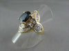 ANTIQUE LARGE 5.70CT DIAMOND & AAA EXTRA FACET SAPPHIRE 18KT YELLOW GOLD RING