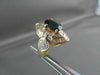 ANTIQUE LARGE 5.70CT DIAMOND & AAA EXTRA FACET SAPPHIRE 18KT YELLOW GOLD RING