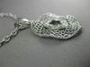 ANTIQUE .20CT DIAMOND 14K WHITE GOLD FILIGREE 5 CLOVER FLOWER FLOATING PENDANT