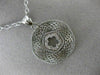 ANTIQUE .20CT DIAMOND 14K WHITE GOLD FILIGREE 5 CLOVER FLOWER FLOATING PENDANT