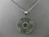 ANTIQUE .20CT DIAMOND 14K WHITE GOLD FILIGREE 5 CLOVER FLOWER FLOATING PENDANT