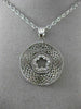 ANTIQUE .20CT DIAMOND 14K WHITE GOLD FILIGREE 5 CLOVER FLOWER FLOATING PENDANT