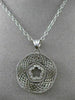 ANTIQUE .20CT DIAMOND 14K WHITE GOLD FILIGREE 5 CLOVER FLOWER FLOATING PENDANT