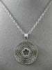 ANTIQUE .20CT DIAMOND 14K WHITE GOLD FILIGREE 5 CLOVER FLOWER FLOATING PENDANT