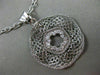 ANTIQUE .20CT DIAMOND 14K WHITE GOLD FILIGREE 5 CLOVER FLOWER FLOATING PENDANT