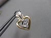 ANTIQUE OLD MINE CUT DIAMOND 14K WHITE YELLOW GOLD HANGING HEART EARRINGS #21076